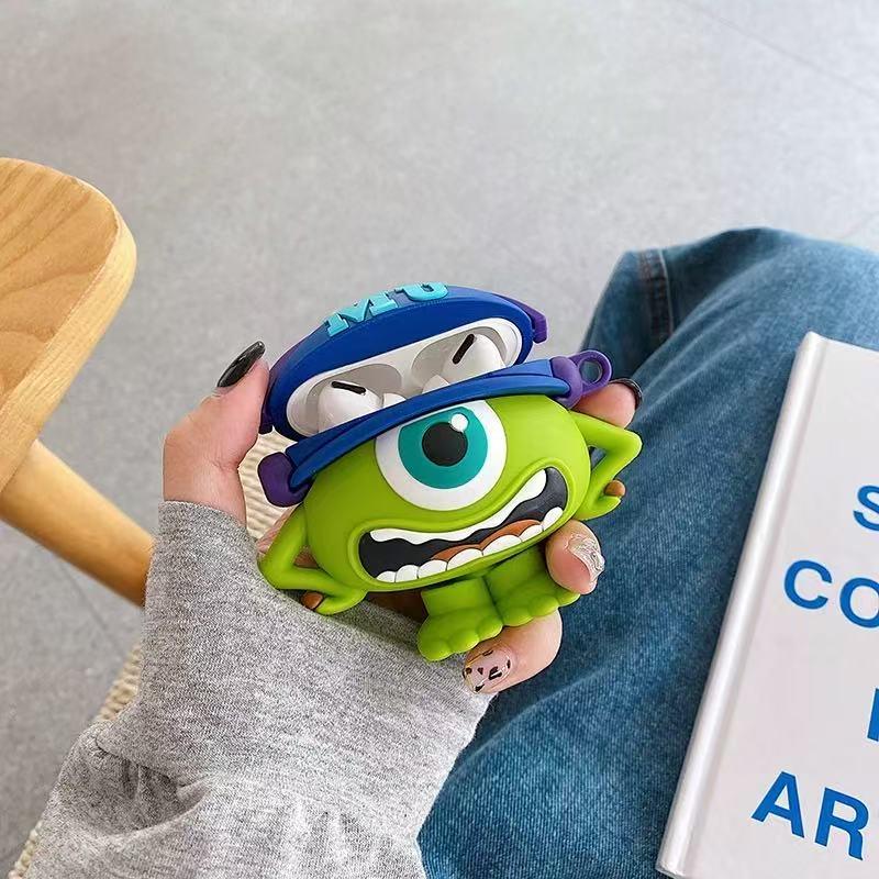 Pro AirPods Pro2 4 3 2 1 Pro Pouzdro na sluchátka 3D Monsters University Mike Silikonové Ochranné s přívěskem Kryt krabičky na sluchátka
