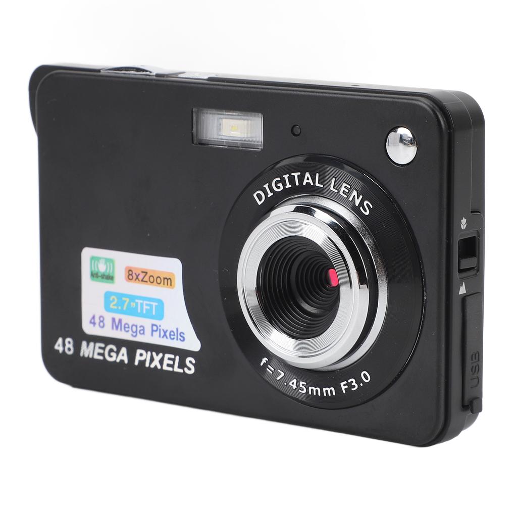 Digital Camera 48MP 4K 8x Zoom Anti Shake 2.7inch TFT Display Autofocus Auto Face Beauty Multi