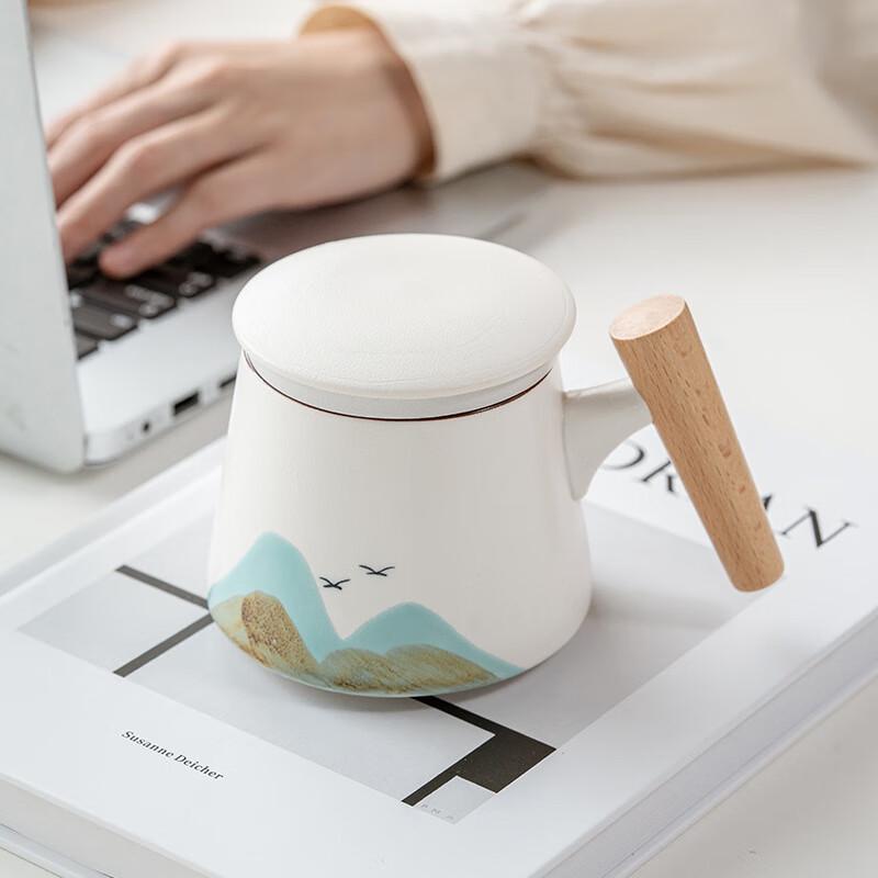 Ceramic Tea Separation Mug with Lid and Infuser