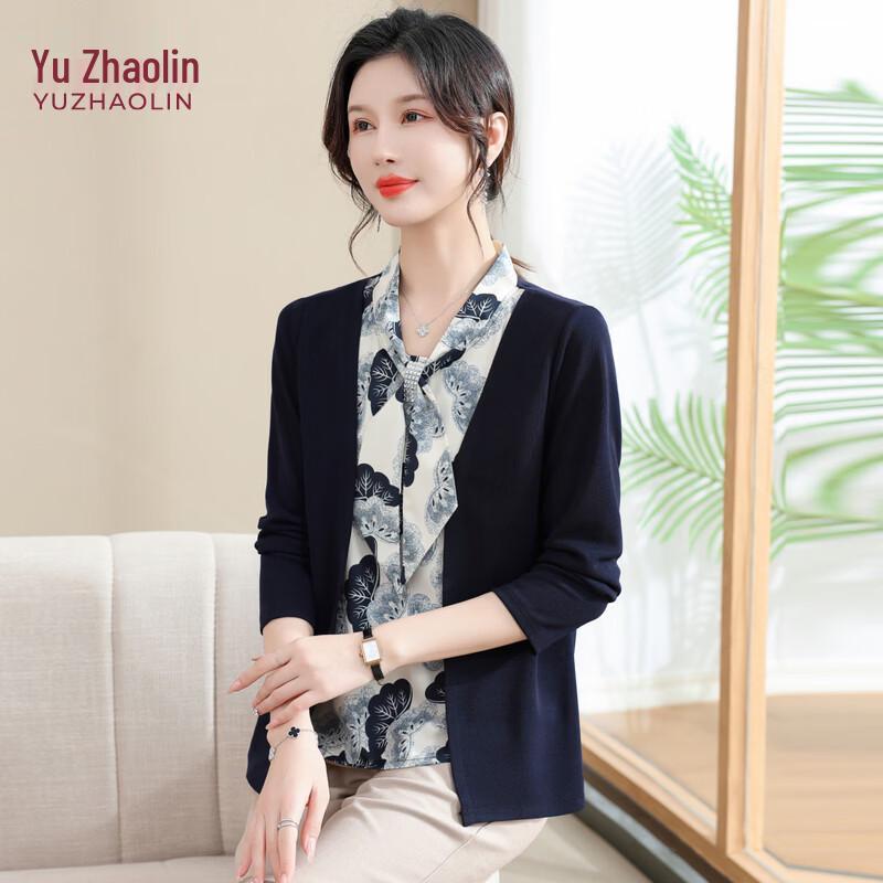 YUZHAOLIN Women s Simple V-Neck Long Sleeve Top 5XL