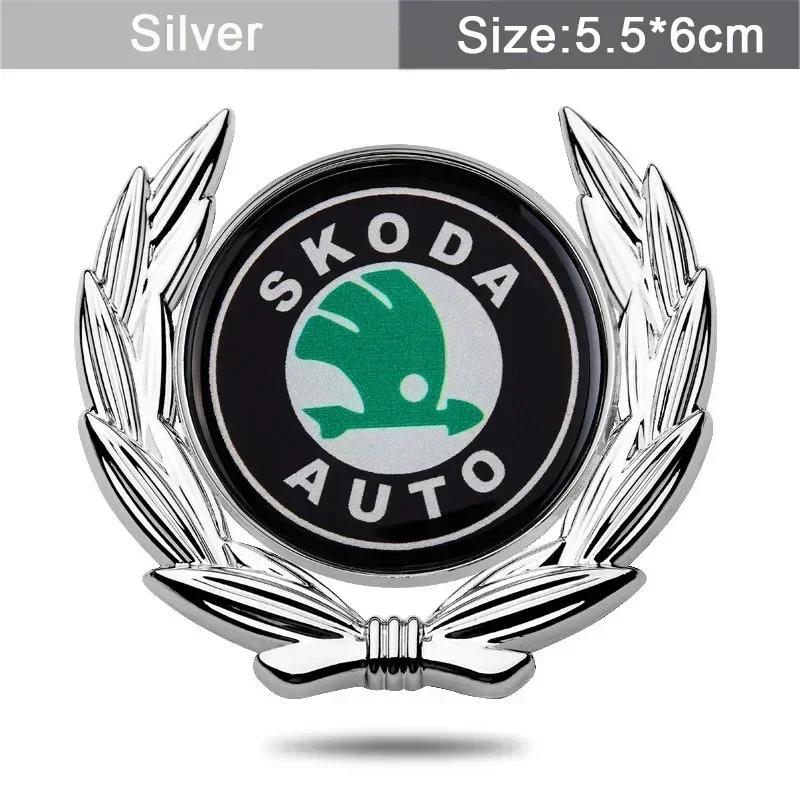 WMZW4 Car Trunk Emblem Decals Sticker for SKODA Logo Octavia A7 Kodiaq Superb Fabia Tour RS Rapid Felicia Window Badge Accessories