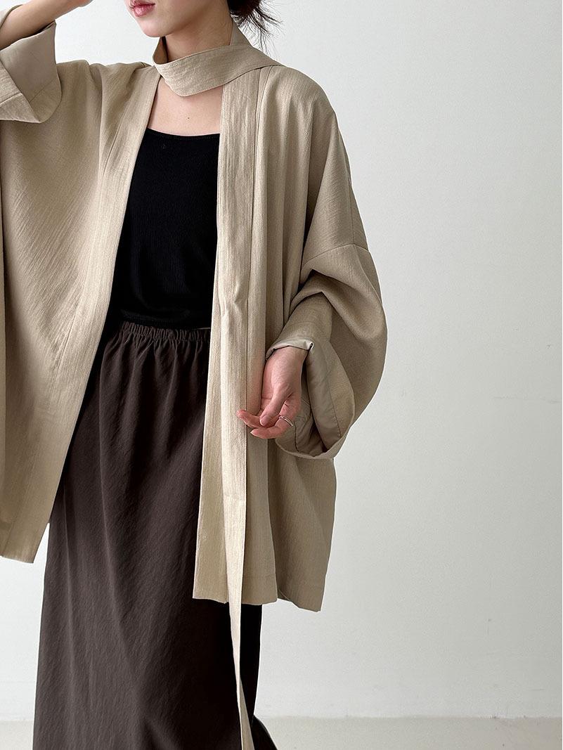 LUXI Elegant High-Waisted Tencel Midi Skirt for Women - Versatile Autumn Slimming Style Medium