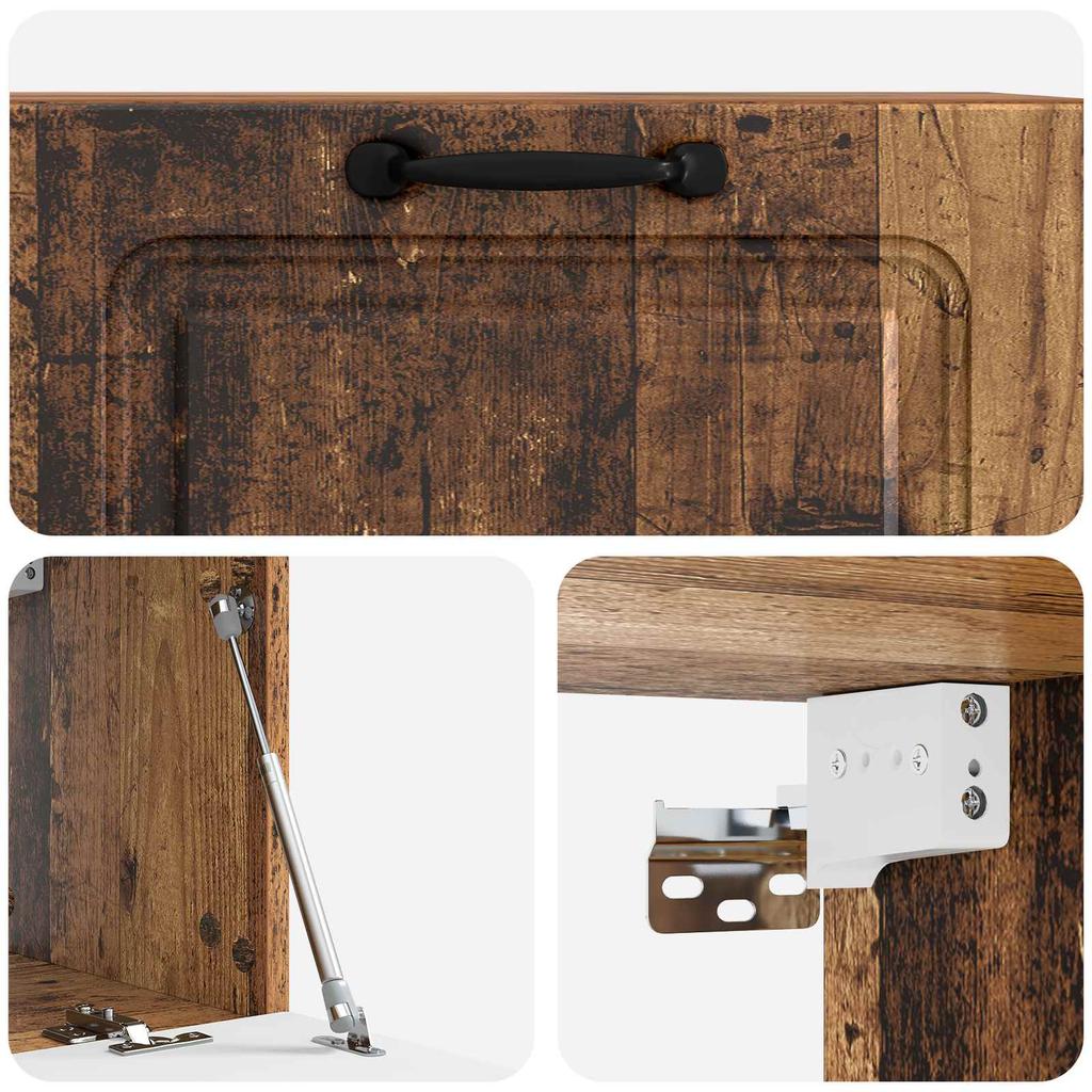 Wall Mounted TV Cabinet Reclaimed Wood Look 78.5 x 31 x 30 cm