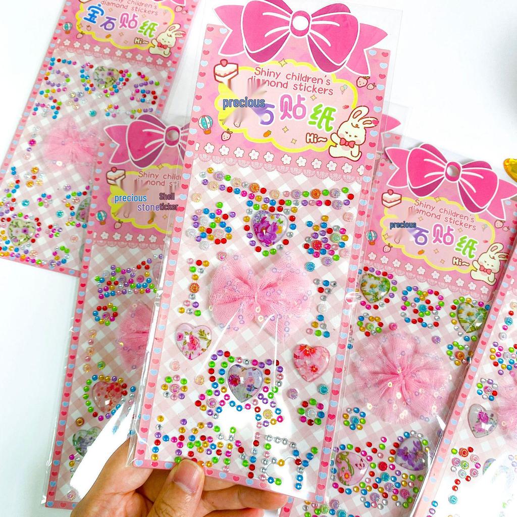 Princess Lace Dress Acrylic Rhinestone Stickers - DIY Cartoon Handmade Decoration for Kids