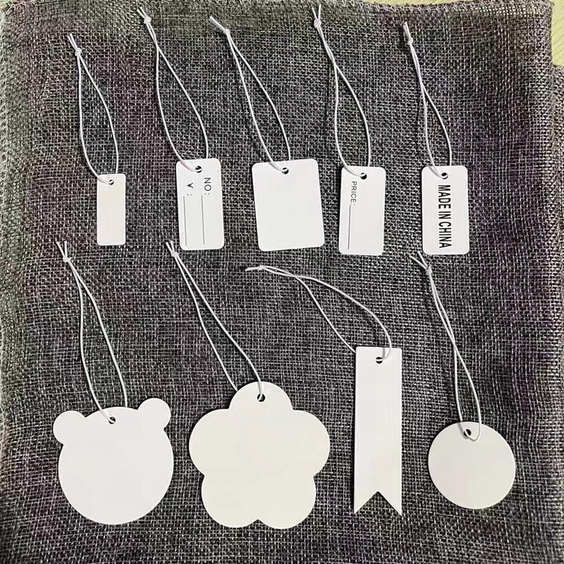 In-Stock Blank Cardboard Jewelry Tags with Elastic Rope for Clothing Accessories
