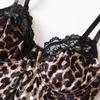 Y2K Velvet Leopard Print Lace-Up Camisole Top