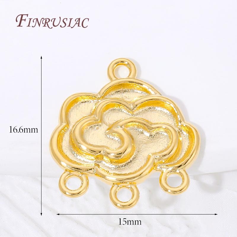 18K Goldbeschichtete Messingverbinder für Ohrringe, Mehrsträngige Schmuckzubehörteile, DIY-Verbinder für Perlen, Armbandzubehör