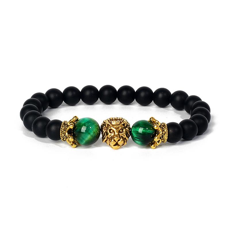 Lion Leopard Charm Bracelets Men Nature Tiger Eye Lava Stone Oil Heal Anxiety Aromatherapy Bracelets for Women Diffuser Jewelry