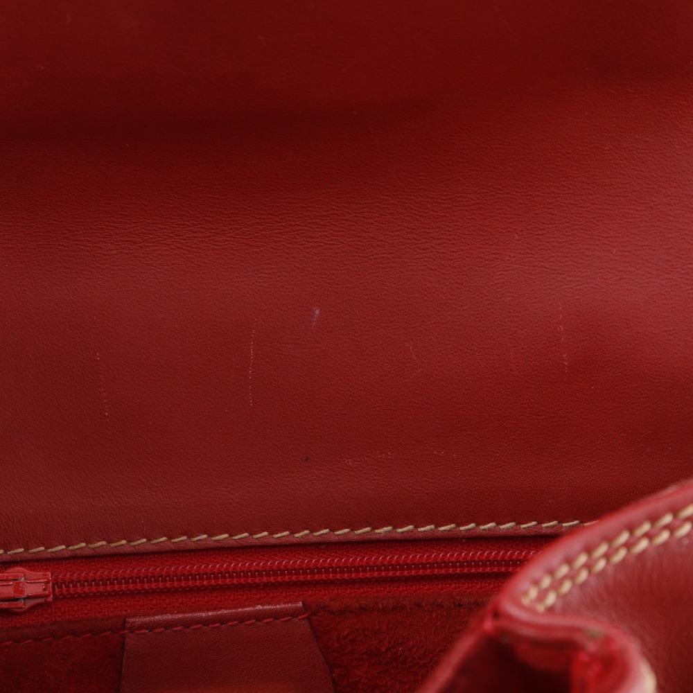 GUCCI Old Gucci Shoulder Bag 001.904.1059 Interlocking G Red Calfskin Women Used
