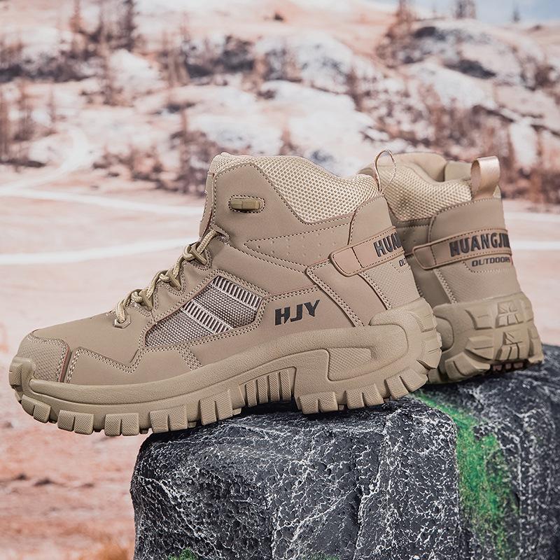 Foreign Trade New Hiking Shoes Men's Large Size Military Boots Breathable Non-slip Tooling Shoes Outdoor Camping Desert Off-road Hiking Shoes