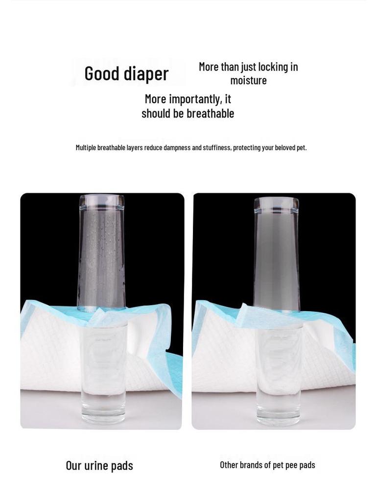 Dog Pee Pads - Deodorizing, Absorbent & Thickened (100 Pack) - Disposable Pet Diapers