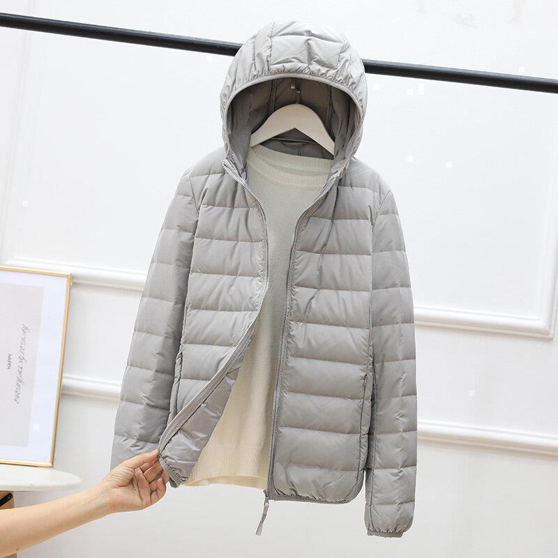 2023 Autumn/Winter Women's Slim Korean-Style Hooded Lightweight Down Jacket