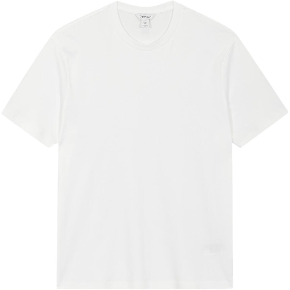 

Calvin Klein Однотонная футболка с круглым вырезом и коротким рукавом Мужские топы Белый 40BM239-YAF L