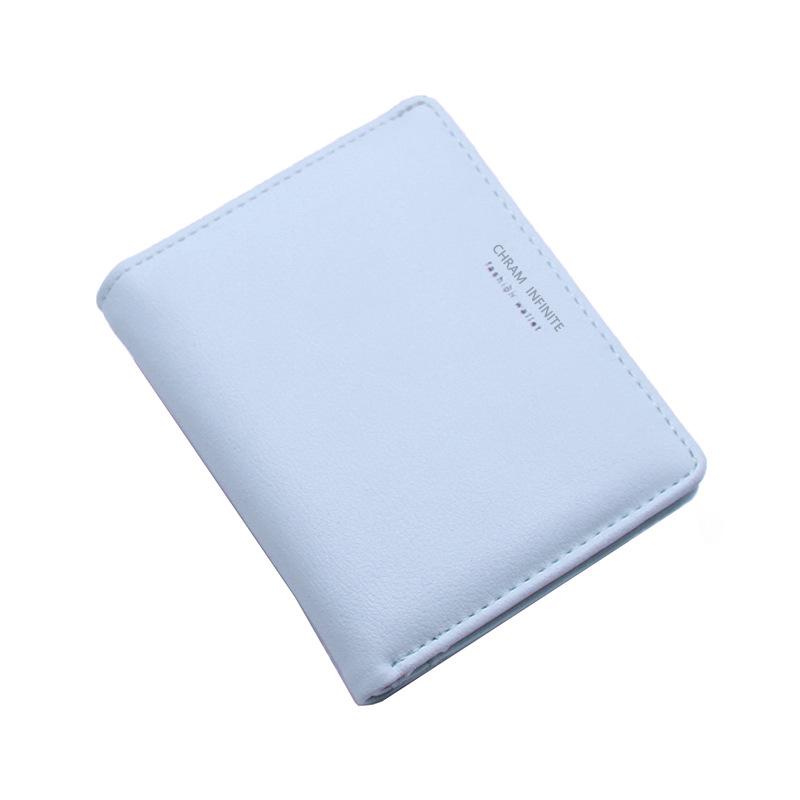 Women's Simple Letter Bifold Short Wallet Thin Solid Color Versatile Credit Card Holder Casual Fashionable Clutch