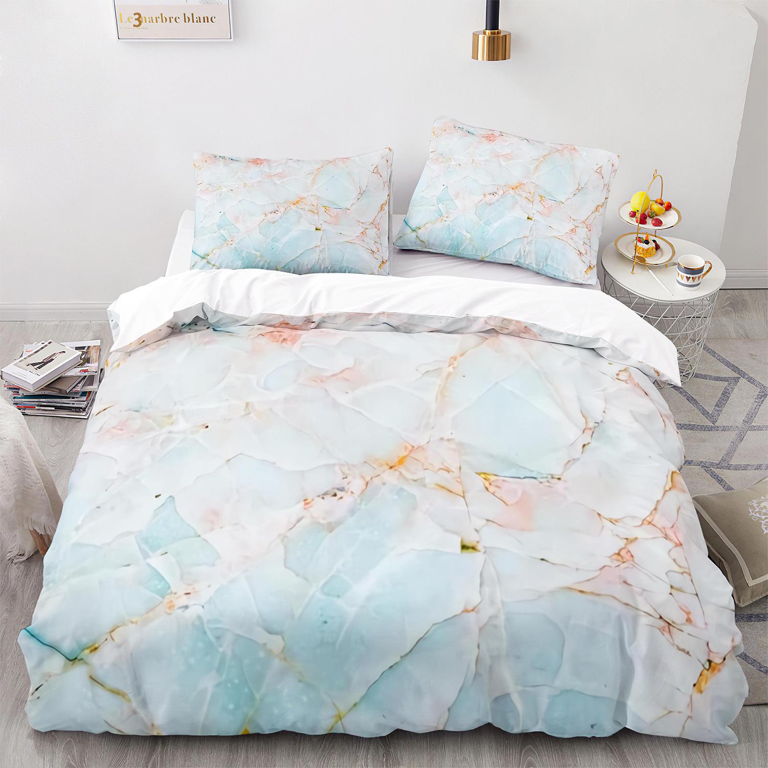 

3D Bed Three-Piece Set Three-Piece Set Size Marble Quilt Cover Printing 140*210cm