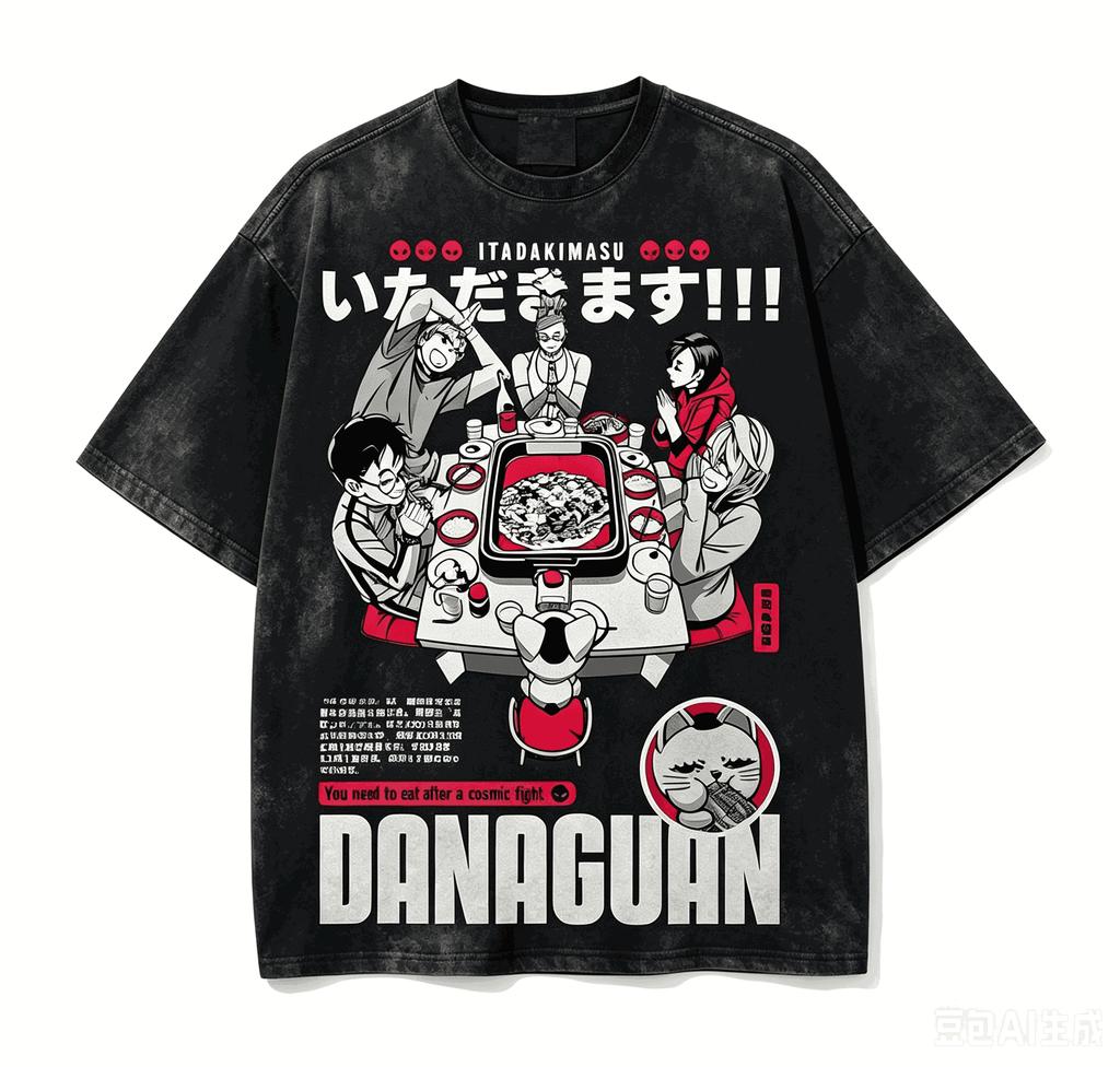 Dandadan Anime Characters Grid Print Tshirt Men Women Black Washed Oversized Cotton Casual Streetwear Tee For Fans Short Sleeve
