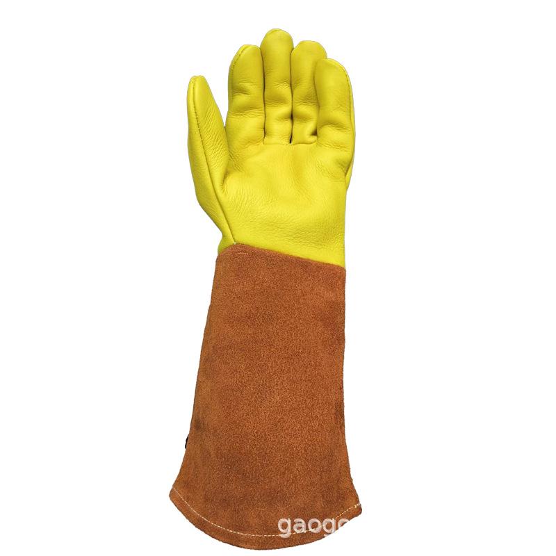 14-Inch Thorn-Proof Rose Pruning Gloves - Genuine Leather Gardening Gloves for Left and Right Hand.