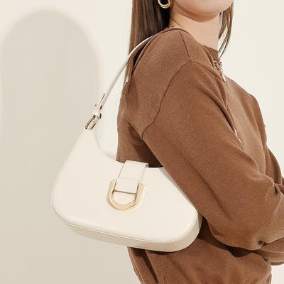 Bolso de Hombro de Moda para Viajeros Bolso Sobaco de Cuero Vacuno Texturizado Versátil Bandolera Oblicua Bolso de Mujer