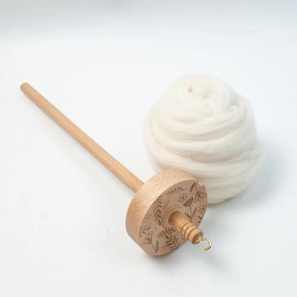 Solid Wooden Whorl Yarn Spin Drop Spindle Top Handmade Wool Storage Beginners Handmade Sewing Accessories Tool For Spinning Wool