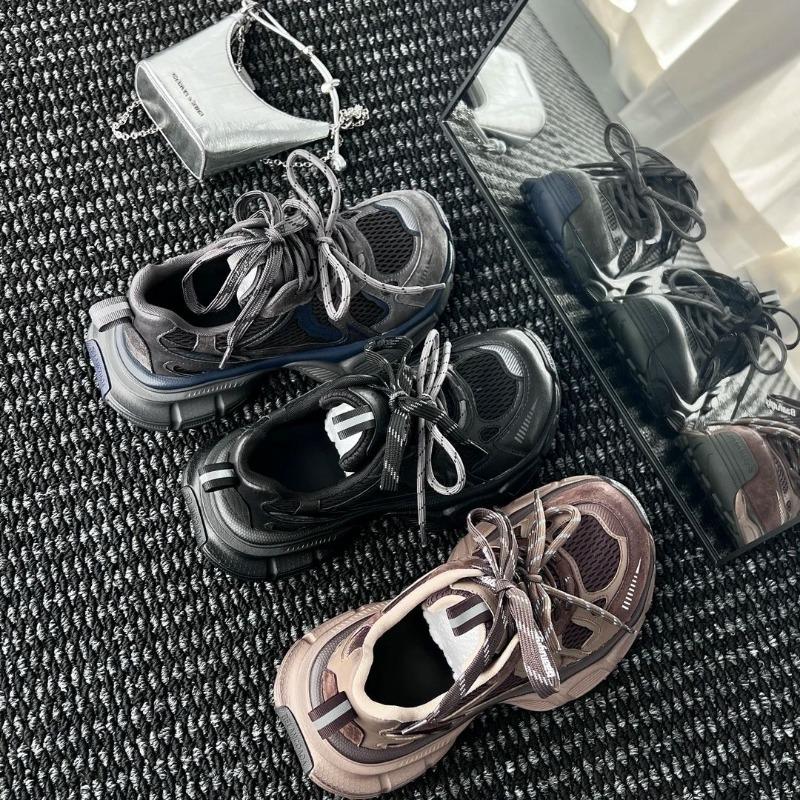 Contrasting Color Splicing Thick-soled Breathable Women's New Small Men's Height-increasing and Thin Sneakers