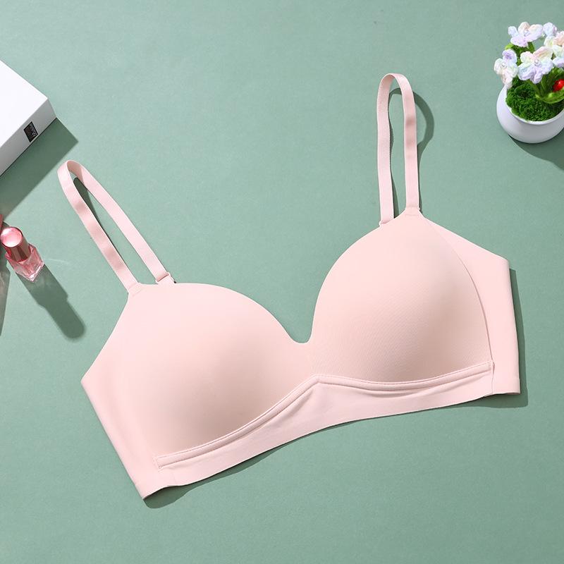 Bügel-BH Damen-BH ohne Abdrücke und atmungsaktiv kleine Brüste angehoben, um ein Hängen zu verhindern Herbst glänzender Damen-Stil