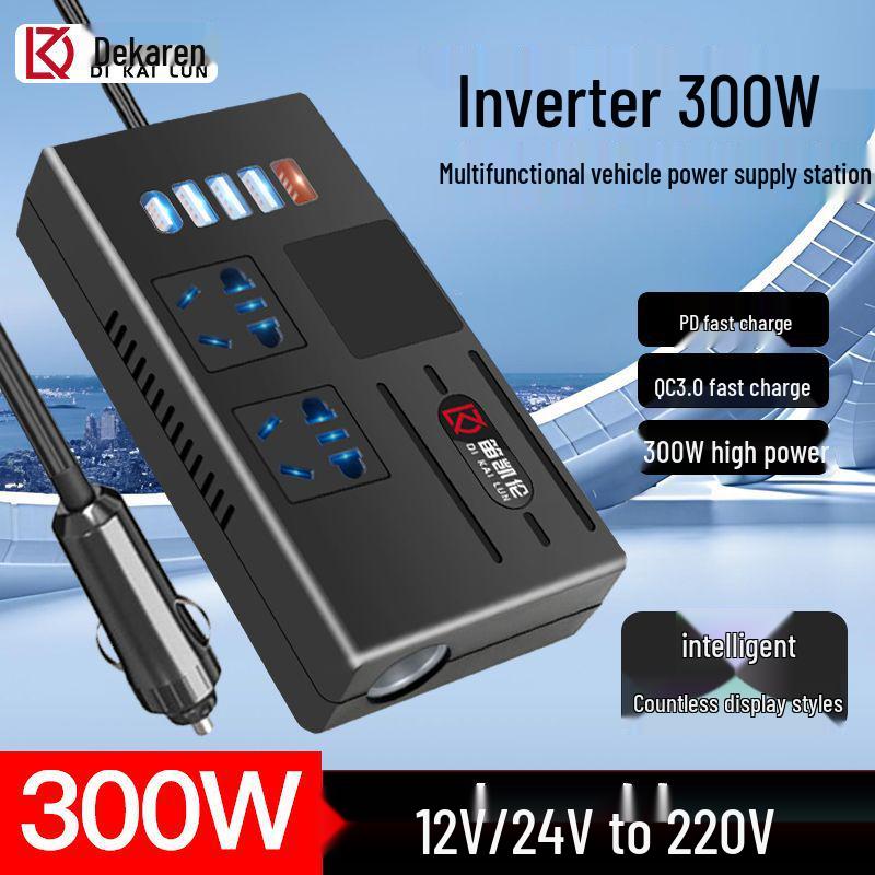 Leistungsstarker 12V/24V auf 220V Auto-Wechselrichter & Schnellladegerät für Limousine/LKW
