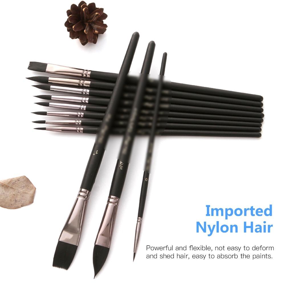 Soft Synthetic Fine Hair Professional Paint Brushes Flat Round Paint Brushes Face Painting