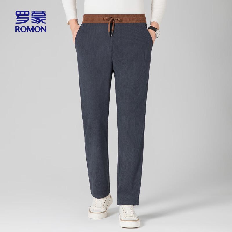 ROMON Men's Corduroy Straight-Leg Casual Pants