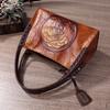 New Chinese Style Women's Bag European and American Retro Embossed Hand-painted Portable Messenger Vegetable Blue Bag