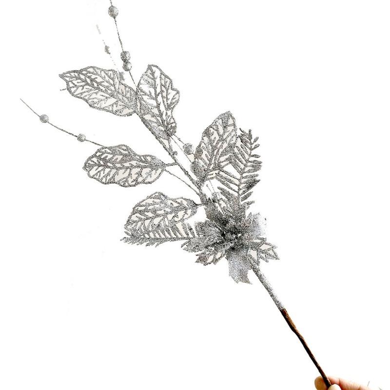 Golden Dust Lily Decorative Cuttings Christmas Tree Ambience Supplies Christmas Cuttings Gold Silver Simulation Branches
