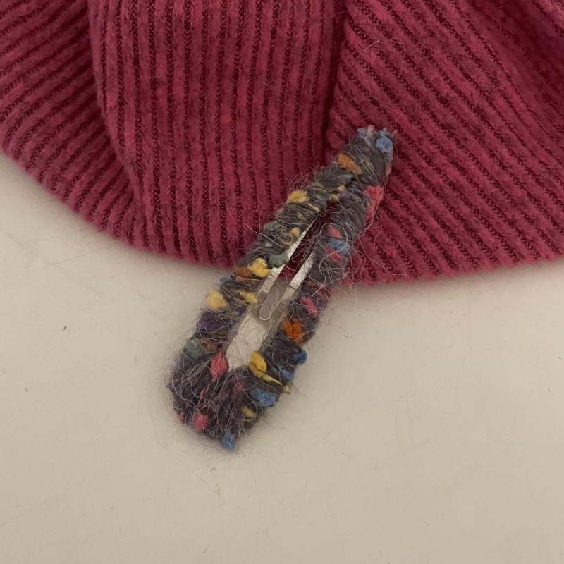 Rainbow Classic Wool Knitted Barrettes Hand-Woven Hairpin BB Clip High Sense Bang Clip Headwear Hair Accessories