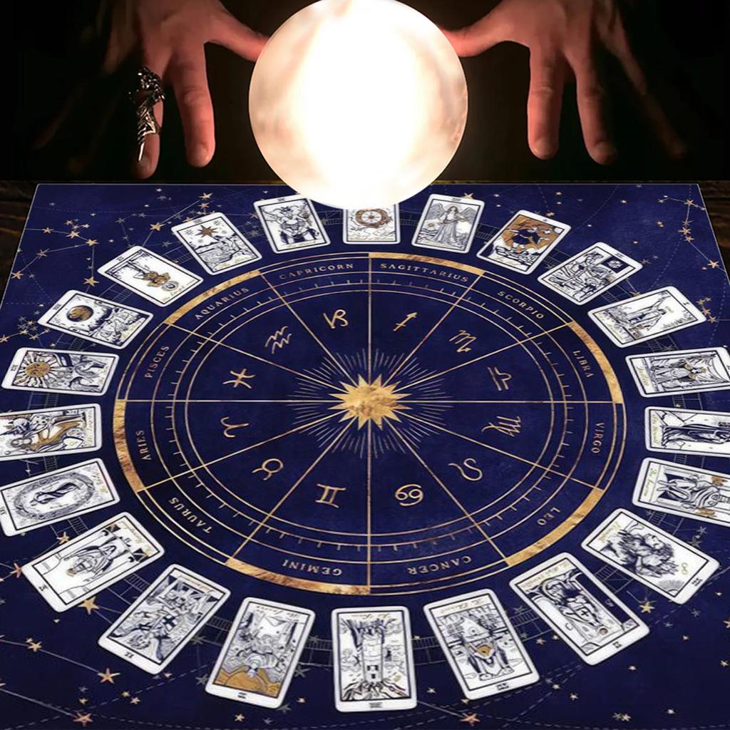 Astrology Tarots Table Altar Cloth Metaphysical Board Game Mat Pendulum Divinations Altar Tablecloth Board Game Card Pad