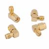 4PCS Gold Plated Contacts SMA Male To Female Adapter 90 Degree Coaxial Connector  Two-Way Radio