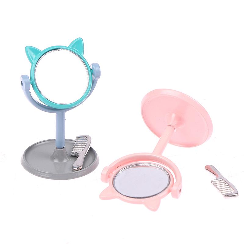 1/12 Make-up Mini Hasenohren Spiegel Möbel für Puppenhaus Spielzeug Zubehör