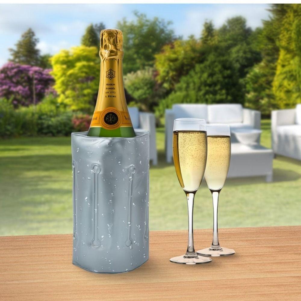 Manchon Rafraîchisseur Isolé pour Bouteille de Vin Gris Refroidisseur de Bouteille Sac Rafraîchisseur à Vin Élégant Extérieur