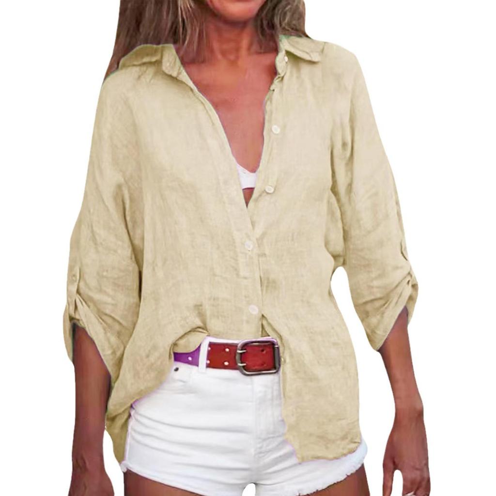 Women's Loose Fit Gray Long Sleeve Shirt