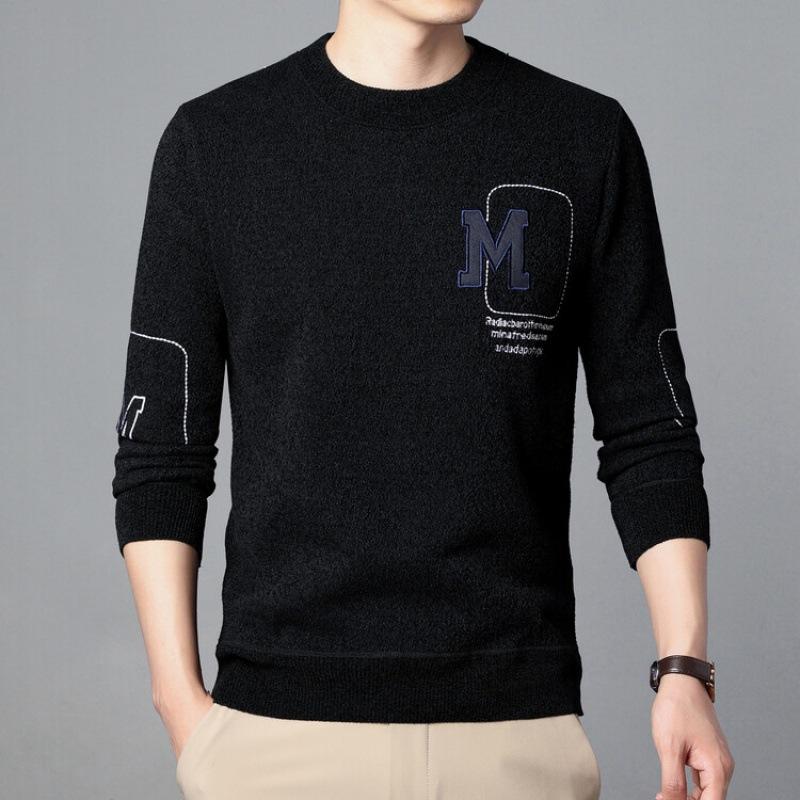 Winter Plus Samt Verdickt Samt herren Pullover Rundhals Pullover Gewebt herren Unterhemd Hemd Wolle Wolle