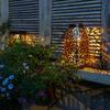 Retro Metal Waterproof Patio Yard Pathway Decorative LED Table Solar Light Outdoor Hanging Garden Solar Lantern With Handle
