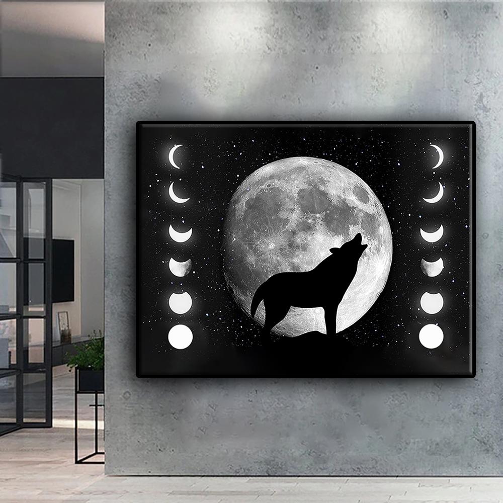 5D-Diamant-Stickerei zum Selbermachen, Mondphase, Diamant-Gemälde, Mosaik, Heimdekoration