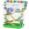 Cage for Hamsters, Mice, and Small Rodents with Tunnel, Feeder, Wheel, and Toy, 47 X 30 X 59 Cm, Green