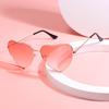Metal Heart Sunglasses with Ocean Lenses - Fashionable Heart-shaped Street Style in Candy Colors
