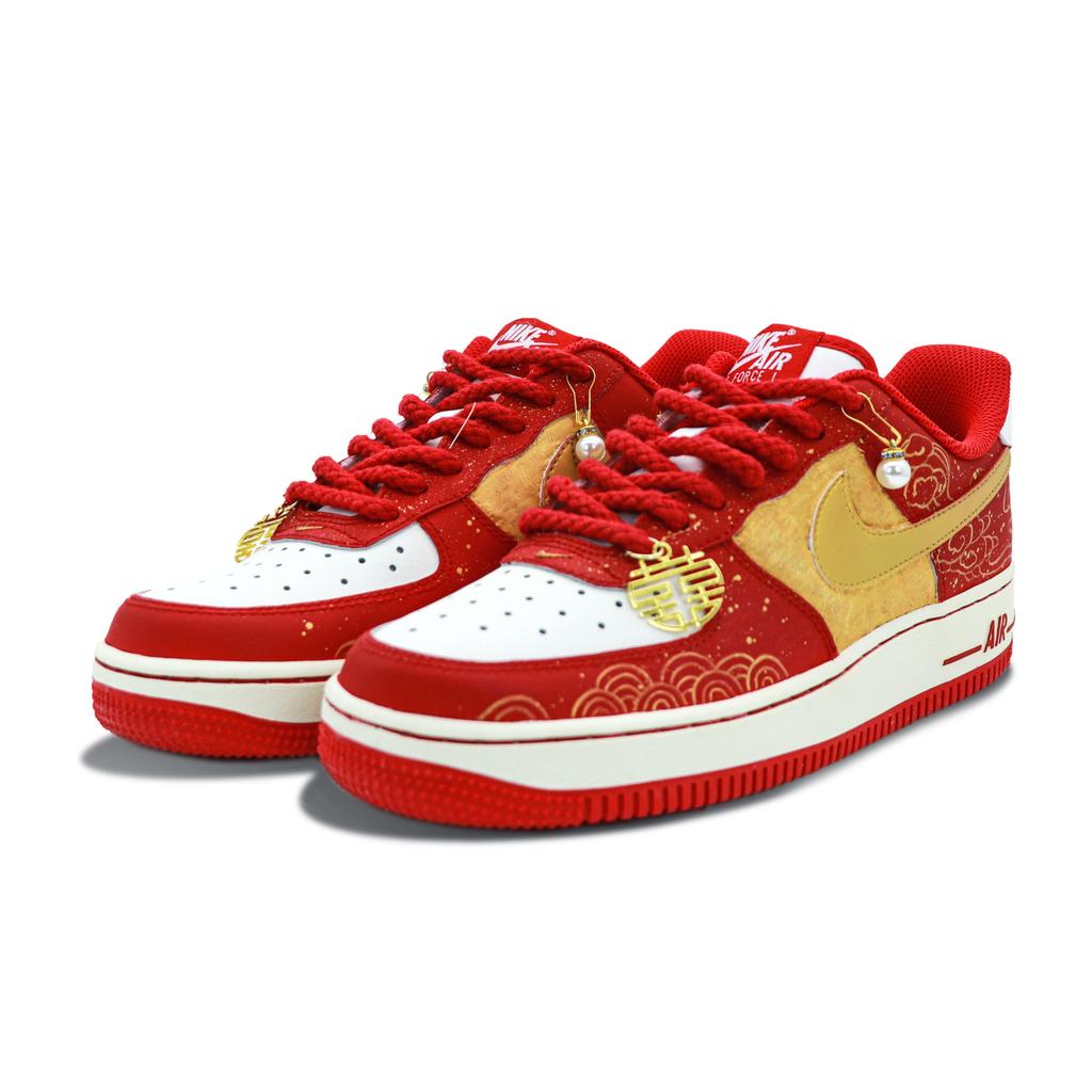 Nike Air Force 1 Slip Resistant Balance Low Top Skateboard Shoes Unisex Red White FN7439-133(Team147-)