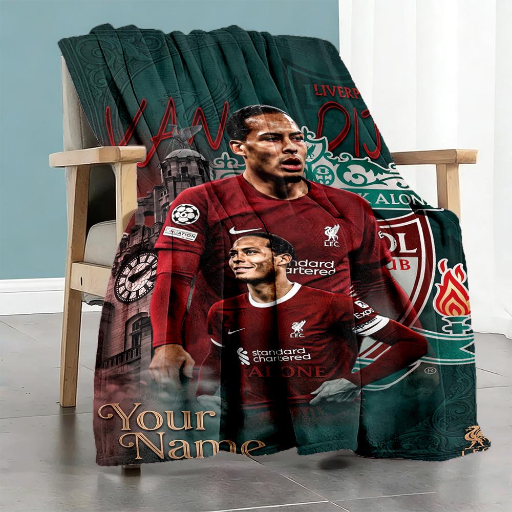 Liverpool Fc Customize Text Blanket Gift Customizable Blanket Durable Comfort Throw For Bed Office Living Room Nap Four Seasons Universal