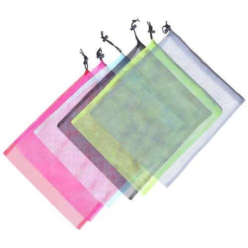[POPETPOP] 6-Piece Drawstring Mesh Bag, Storage Pouch, Portable Outdoor Bag