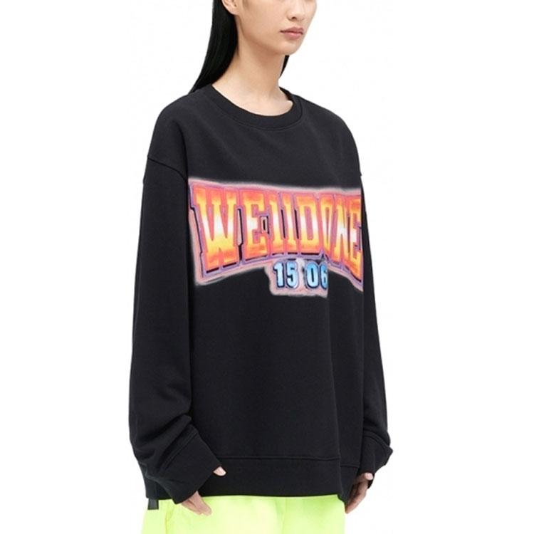 WE11DONE FW22 Letter Print Long Sleeve T-Shirt Unisex Tops Black WD-TS3-22-765-U-BK