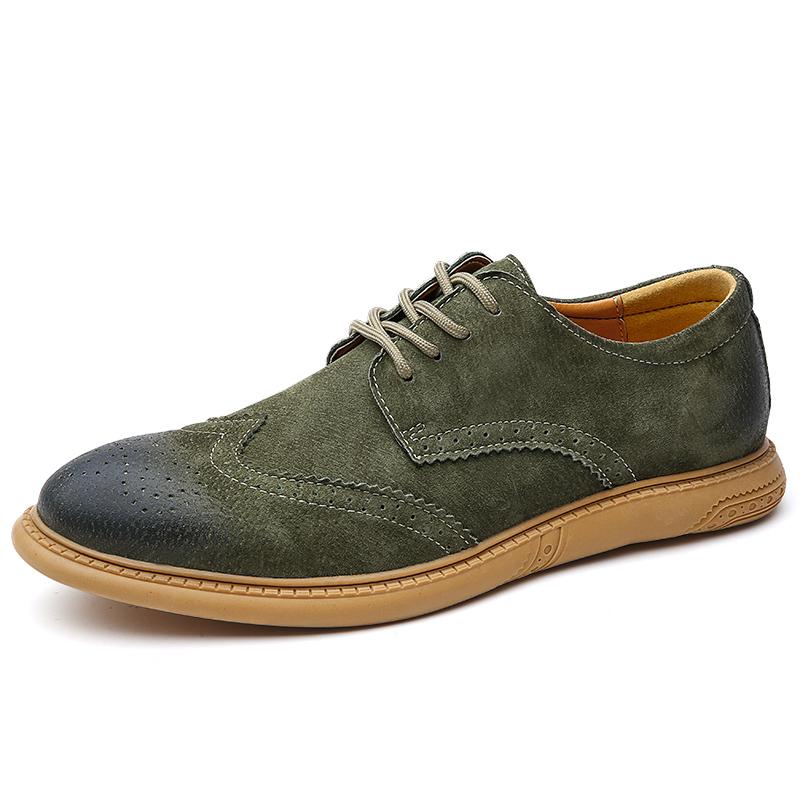 Men's Brogues Shoes Casual Suede Leather Oxford Shoes For Men Flats Shoes