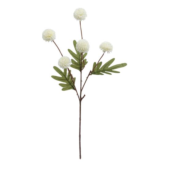 Faux Silk Pompon Mum Artificial Flowers 5 Heads Autumn Ball Chrysanthemum