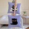 Cartoon Cute Black Cat Home Pillow Case Printed Brushed Fleece Pillow Baby Skin-Touch Eco-Friendly Dye-Sublimat
