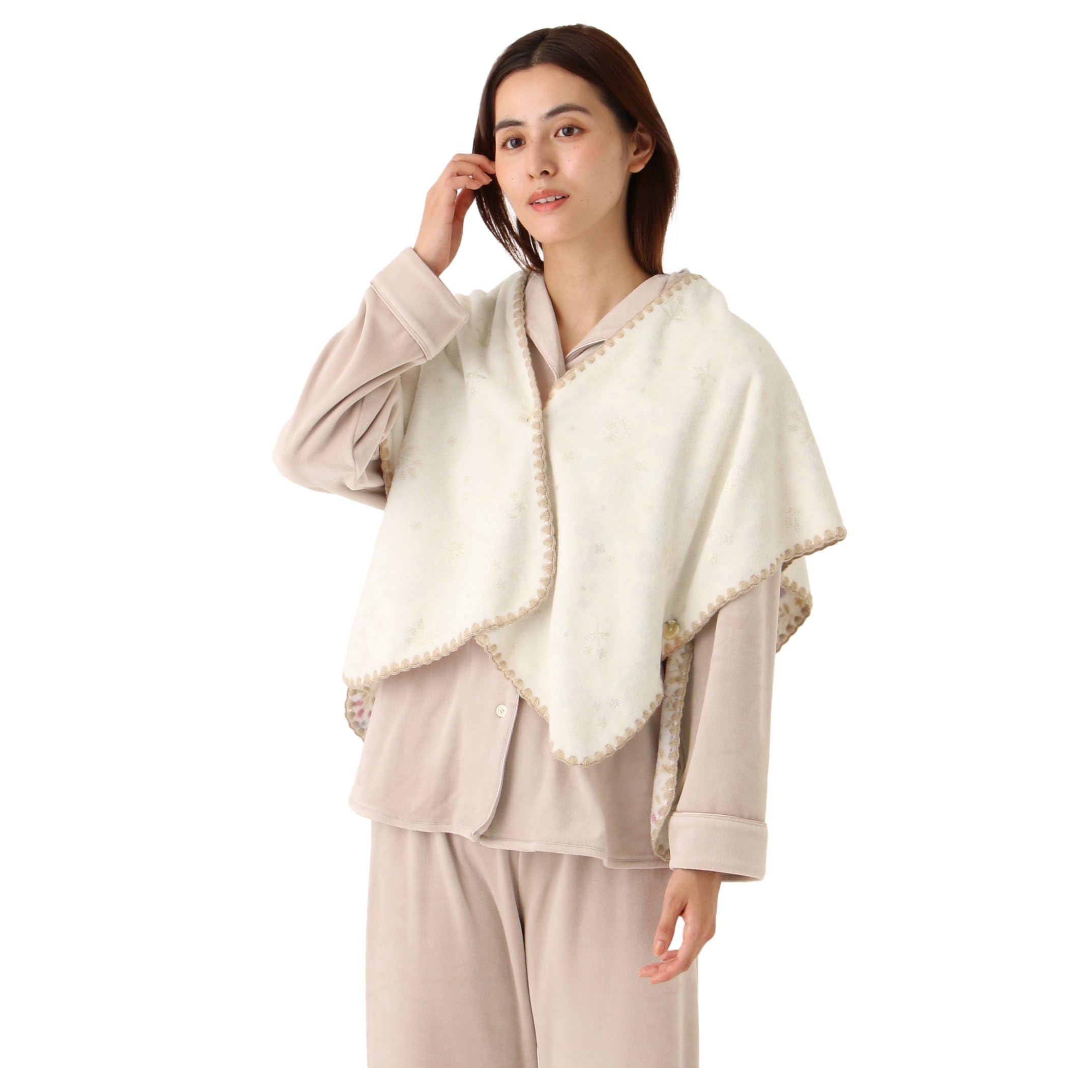 

Afternoon Tea Living Top JG02 Foil Flower Ivory Pajama/Loungewear Cape, слоновая кость