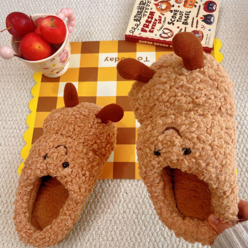 

Women s Winter Peanut Plush Slippers - Cute, Warm, Non-Slip Indoor Shoes 40/41 fits 39/40